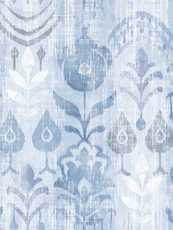 Pavord Floral Shibori wallpaper in blue color - pattern number 4122-27013 - by A Street Prints in the Terrace collection