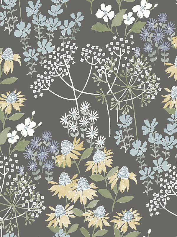 Cultivate Springtime Blooms fabric in grey color - pattern number 4122-27018 - by A Street Prints in the Terrace collection