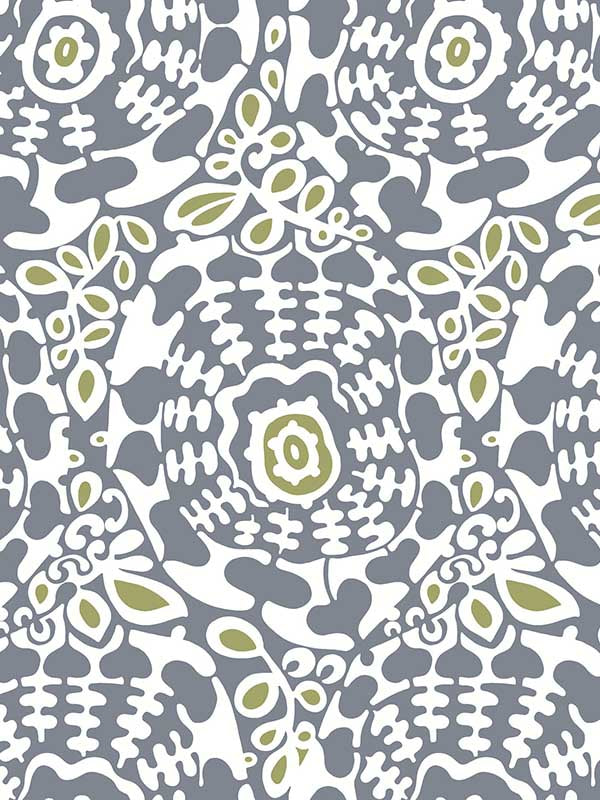 Divine Abstract Medallion wallpaper in slate color - pattern number 4122-27037 - by A Street Prints in the Terrace collection