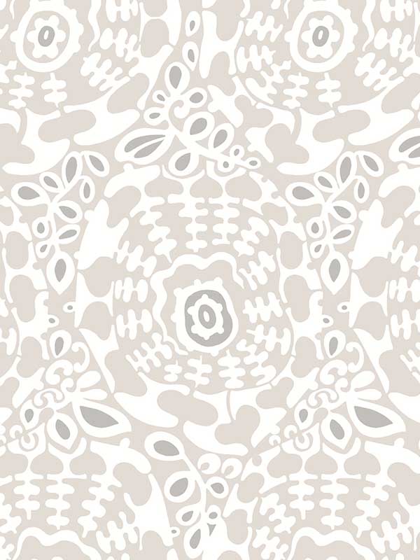 Divine Abstract Medallion wallpaper in grey color - pattern number 4122-27038 - by A Street Prints in the Terrace collection