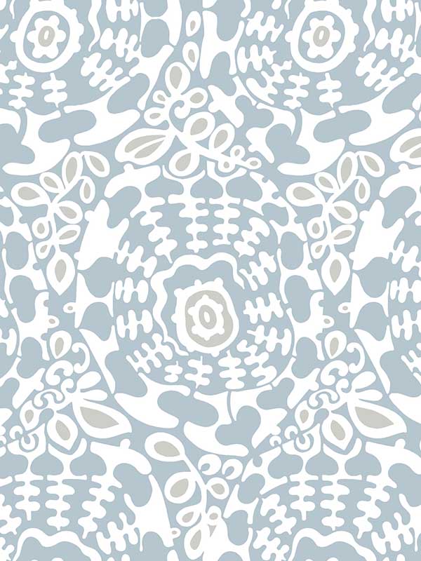 Divine Abstract Medallion wallpaper in light blue color - pattern number 4122-27039 - by A Street Prints in the Terrace collection