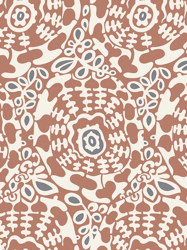 Divine Abstract Medallion wallpaper in rust color - pattern number 4122-27041 - by A Street Prints in the Terrace collection