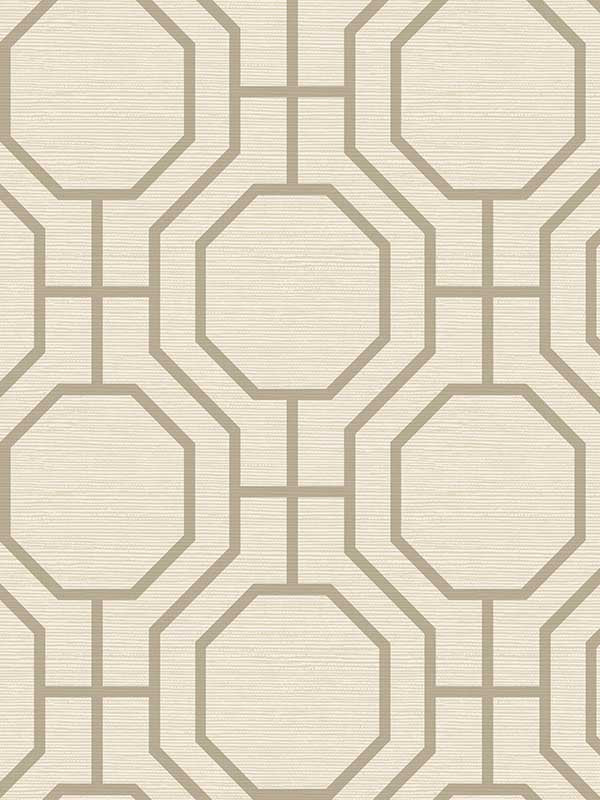 Manor Geometric Trellis wallpaper in taupe color - pattern number 4122-27046 - by A Street Prints in the Terrace collection