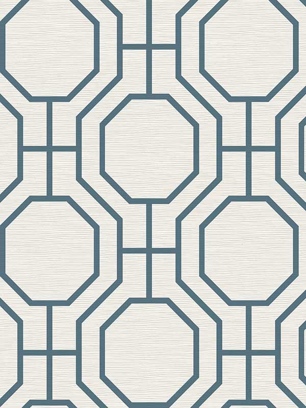 Manor Geometric Trellis wallpaper in blue color - pattern number 4122-27048 - by A Street Prints in the Terrace collection
