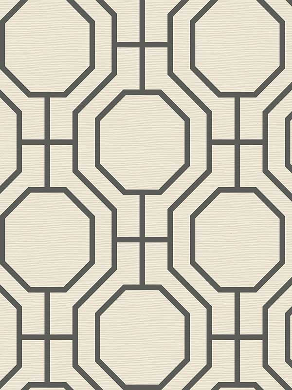 Manor Geometric Trellis wallpaper in black color - pattern number 4122-27049 - by A Street Prints in the Terrace collection