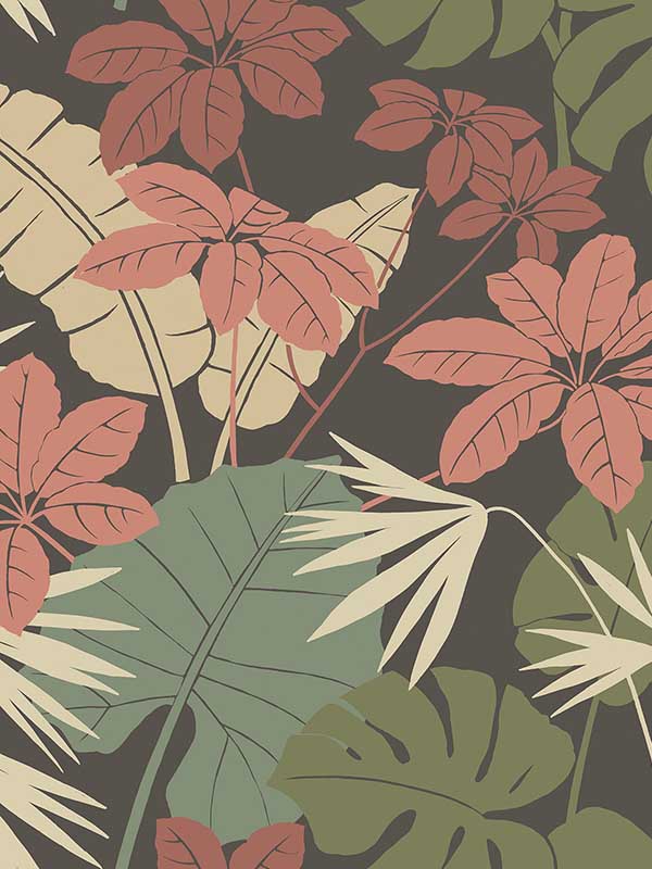 Medellin Rainforest Floor wallpaper in black color - pattern number 4122-72410 - by A Street Prints in the Terrace collection