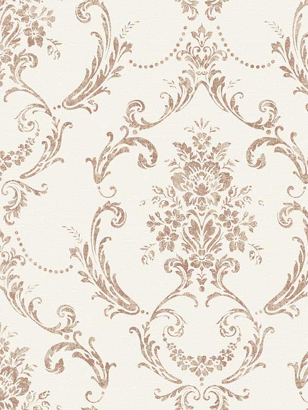 Glenda Floral Damask wallpaper in copper color - pattern number 4157-25041 - by Advantage in the Curio Advantage collection