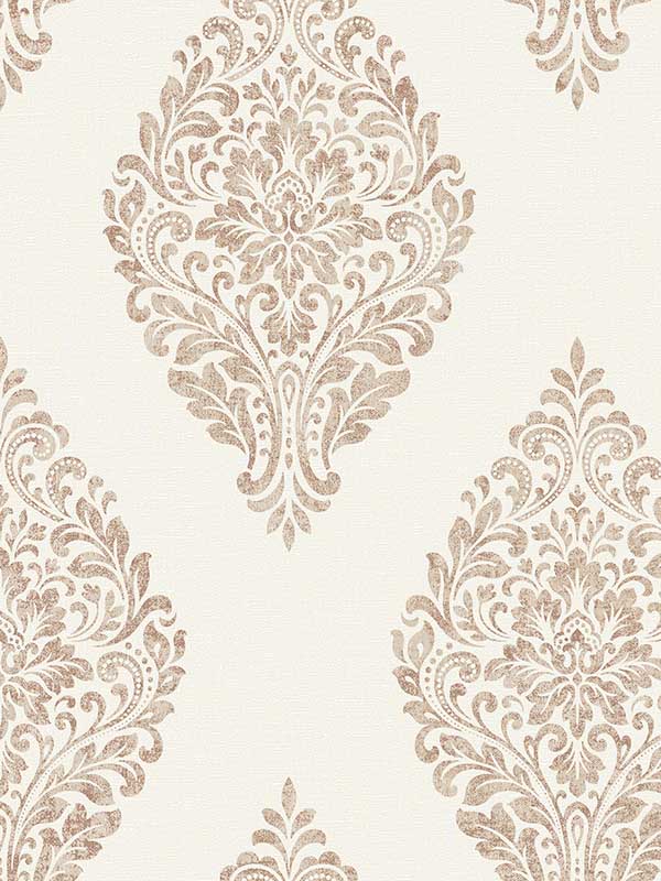 Gillian Medallion wallpaper in copper color - pattern number 4157-25045 - by Advantage in the Curio Advantage collection