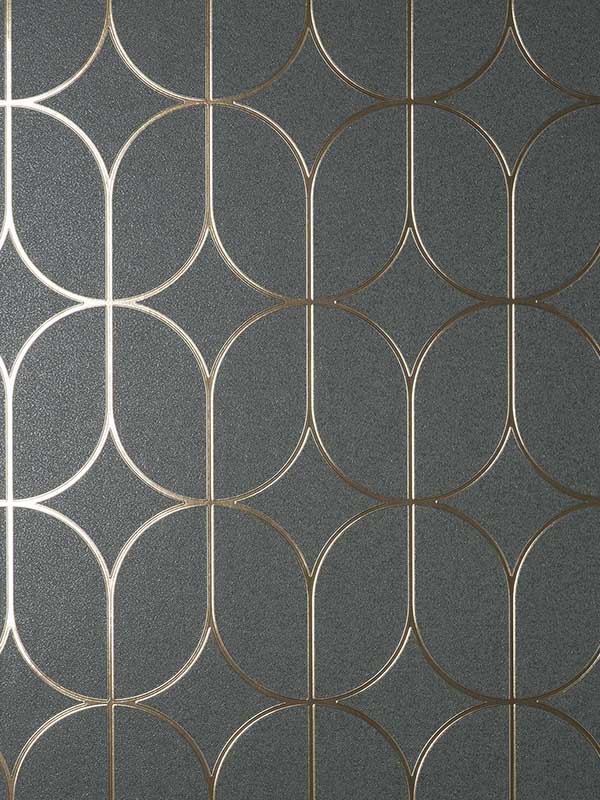 Raye Rosco Trellis wallpaper in charcoal color - pattern number 4157-42804 - by Advantage in the Curio Advantage collection