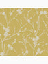 Meiying Floral Trail fabric in saffron yellow and silver color - pattern number 103521 - by Graham and Brown in the Graham and Brown Collection collection