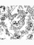 Skull Roses Floral Animals fabric in black and white color - pattern number 104560 - by Graham and Brown in the Graham and Brown Collection collection
