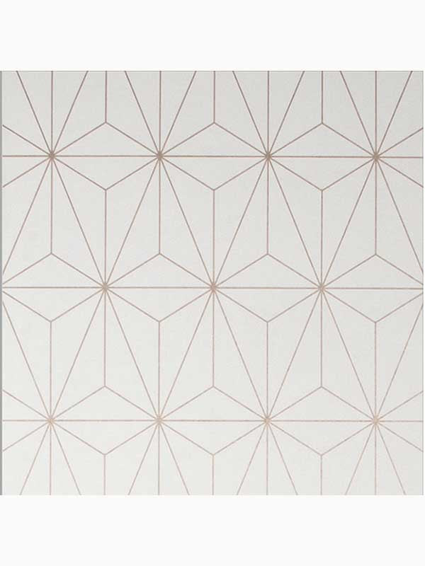 Prism Geometric wallpaper in white and rose gold color - pattern number 104737 - by Graham and Brown in the Graham and Brown Collection collection