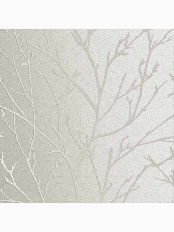 Woodland Trail Trees wallpaper in pearl white color - pattern number 105163 - by Graham and Brown in the Graham and Brown Collection collection