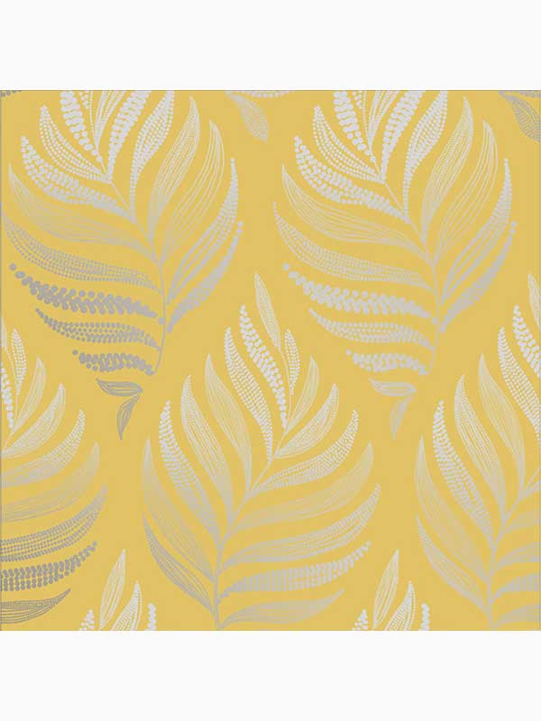 Botanica Tropical fabric in summer yellow color - pattern number 105453 - by Graham and Brown in the Graham and Brown Collection collection
