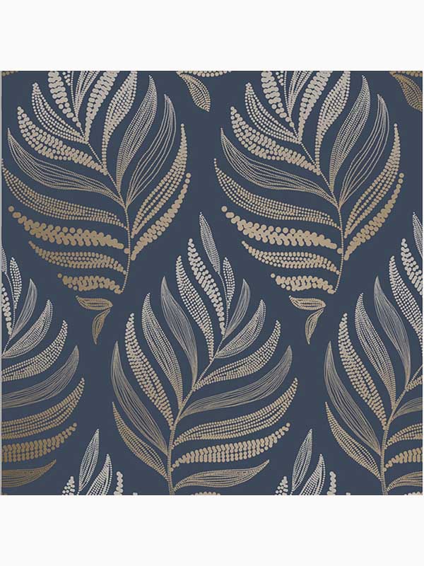 Botanica Tropical fabric in midnight navy blue color - pattern number 105454 - by Graham and Brown in the Graham and Brown Collection collection