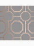 Sashiko Geometric fabric in rose gold and grey color - pattern number 105773 - by Graham and Brown in the Graham and Brown Collection collection