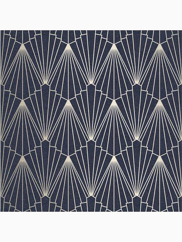 Rene Geometric wallpaper in nightfall navy blue and silver color - pattern number 105928 - by Graham and Brown in the Graham and Brown Collection collection
