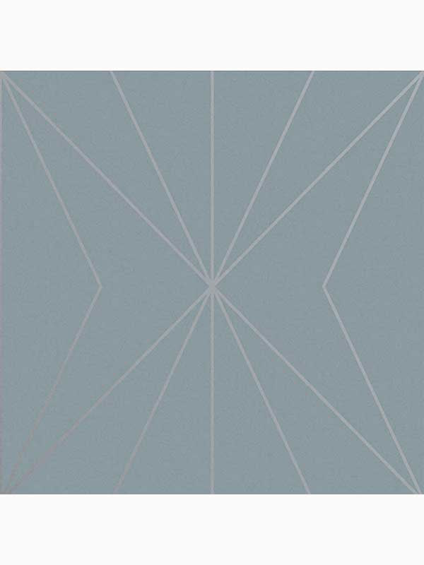 Harmony Geometric wallpaper in deep sky blue and silver color - pattern number 107588 - by Graham and Brown in the Graham and Brown Collection collection