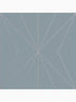 Harmony Geometric wallpaper in deep sky blue and silver color - pattern number 107588 - by Graham and Brown in the Graham and Brown Collection collection