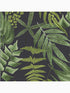 Midsummer Fern Tropical Leaves wallpaper in black and green color - pattern number 107879 - by Graham and Brown in the Graham and Brown Collection collection