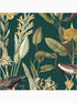 Glasshouse Birds Tropical fabric in green color - pattern number 111719 - by Graham and Brown in the Graham and Brown Collection collection