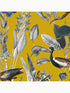Glasshouse Birds Tropical fabric in mustard yellow color - pattern number 111720 - by Graham and Brown in the Graham and Brown Collection collection