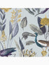 Glasshouse Birds Tropical fabric in soft grey color - pattern number 111721 - by Graham and Brown in the Graham and Brown Collection collection