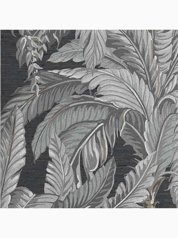 Daintree Palm Tropical wallpaper in sterling grey silver color - pattern number 112019 - by Graham and Brown in the Graham and Brown Collection collection