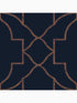 Versailles Geometric fabric in navy blue and copper color - pattern number 113962 - by Graham and Brown in the Graham and Brown Collection collection