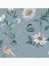 Nuit Floral Birds wallpaper in sky blue color - pattern number 115047 - by Graham and Brown in the Graham and Brown Collection collection