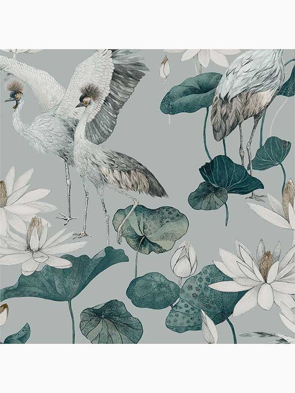 Teien Tropical fabric in sea green color - pattern number 115054 - by Graham and Brown in the Graham and Brown Collection collection
