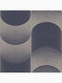 Eclipse Geometric fabric in navy blue and pale gold color - pattern number 115065 - by Graham and Brown in the Graham and Brown Collection collection