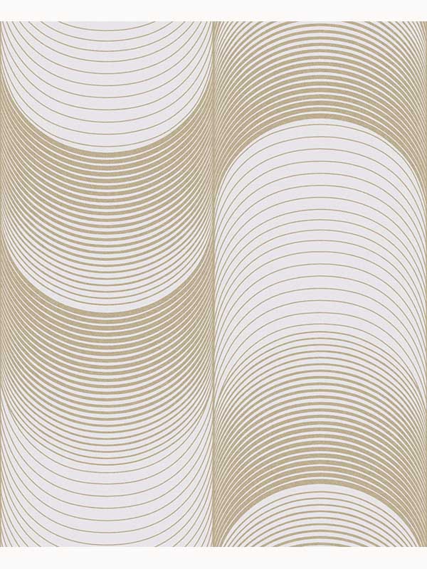 Eclipse Geometric fabric in pearl white and gold color - pattern number 115075 - by Graham and Brown in the Graham and Brown Collection collection