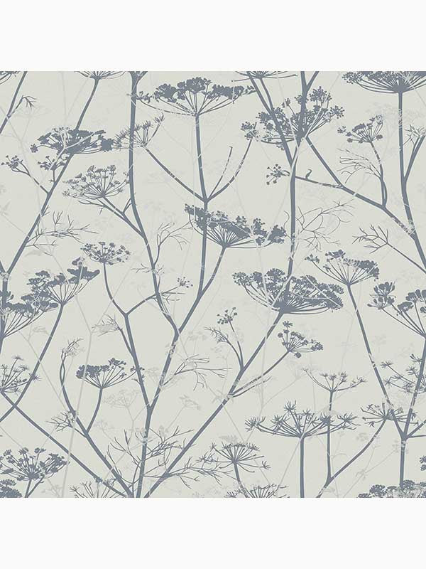 Clarissa Hulse Wild Chervil wallpaper in dove and silver color - pattern number 120383 - by Graham and Brown in the Graham and Brown Collection collection