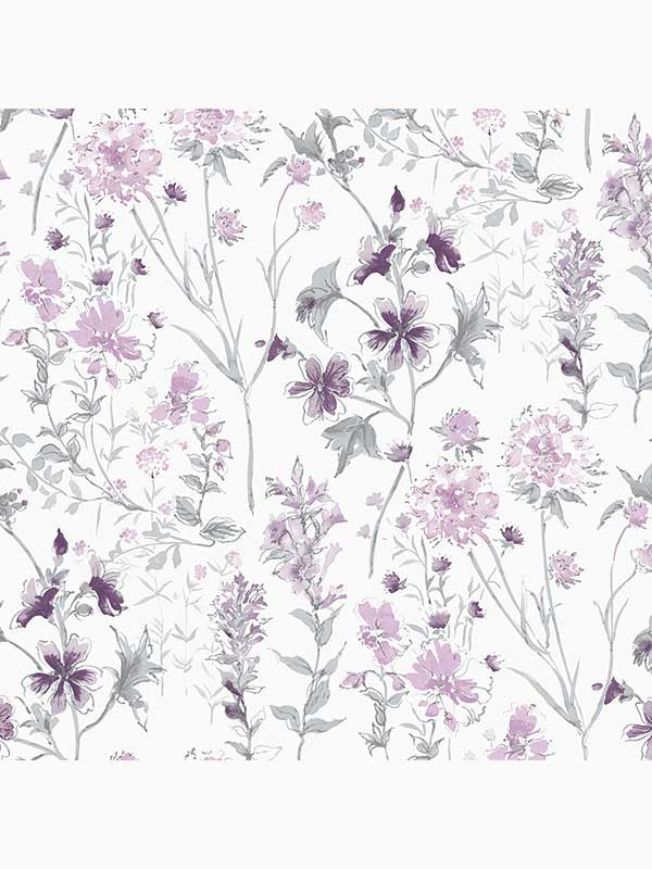 Wild Meadow fabric in pale iris color - pattern number 113362 - by Laura Ashley in the Laura Ashley Collection collection