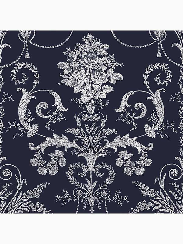 Josette wallpaper in midnight color - pattern number 113386 - by Laura Ashley in the Laura Ashley Collection collection