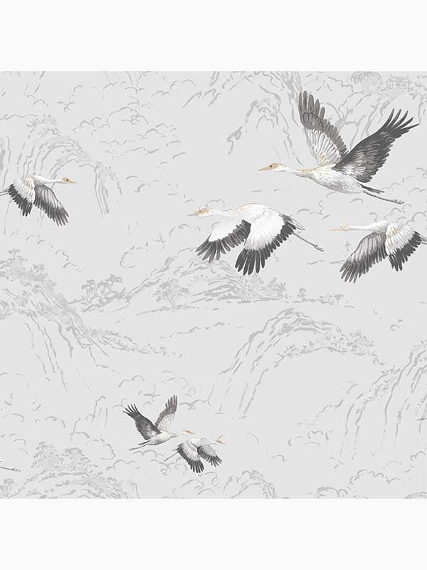 Animalia wallpaper in silver color - pattern number 113394 - by Laura Ashley in the Laura Ashley Collection collection