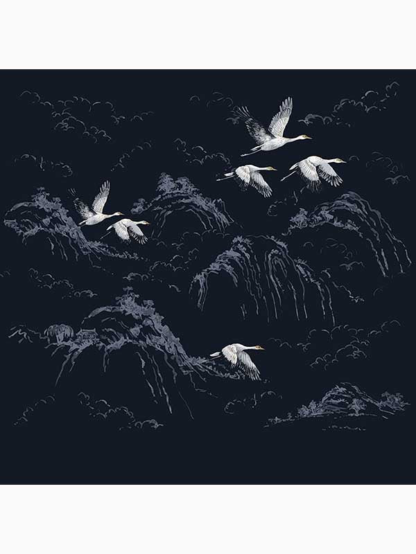 Animalia 6 Panel mural in midnight color - pattern number 115276 - by Laura Ashley in the Laura Ashley Collection collection