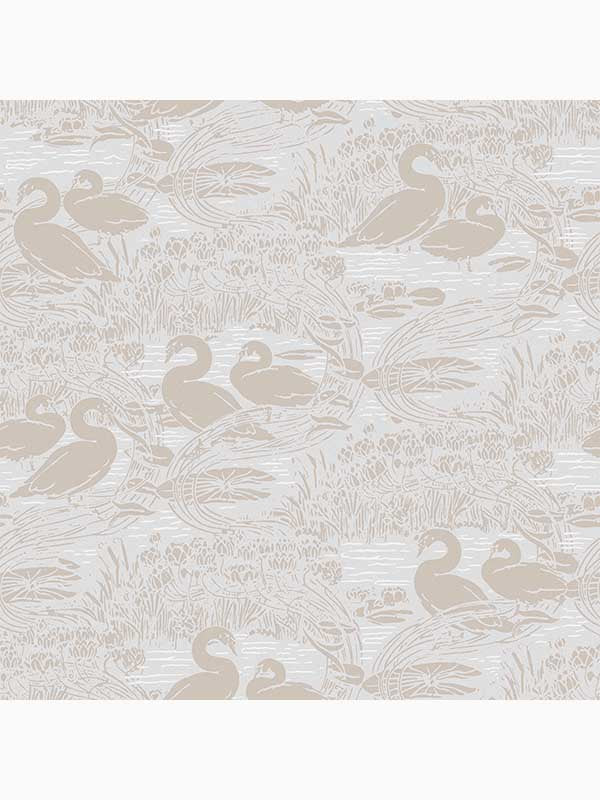 Swans wallpaper in dove grey color - pattern number 118471 - by Laura Ashley in the Laura Ashley Collection collection