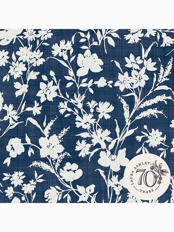 Rye wallpaper in midnight seaspray blue color - pattern number 119854 - by Laura Ashley in the Laura Ashley Collection collection