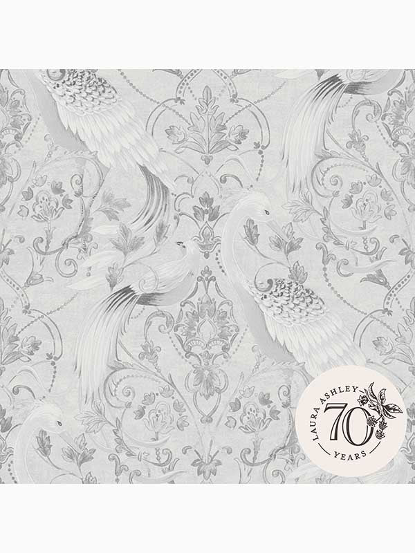 Tregaron wallpaper in silver color - pattern number 119868 - by Laura Ashley in the Laura Ashley Collection collection