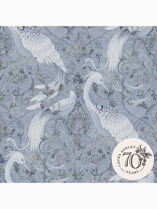 Tregaron wallpaper in midnight blue color - pattern number 120132 - by Laura Ashley in the Laura Ashley Collection collection