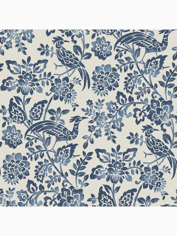 Adain Palace wallpaper in dark seaspray blue color - pattern number 121067 - by Laura Ashley in the Laura Ashley Collection collection