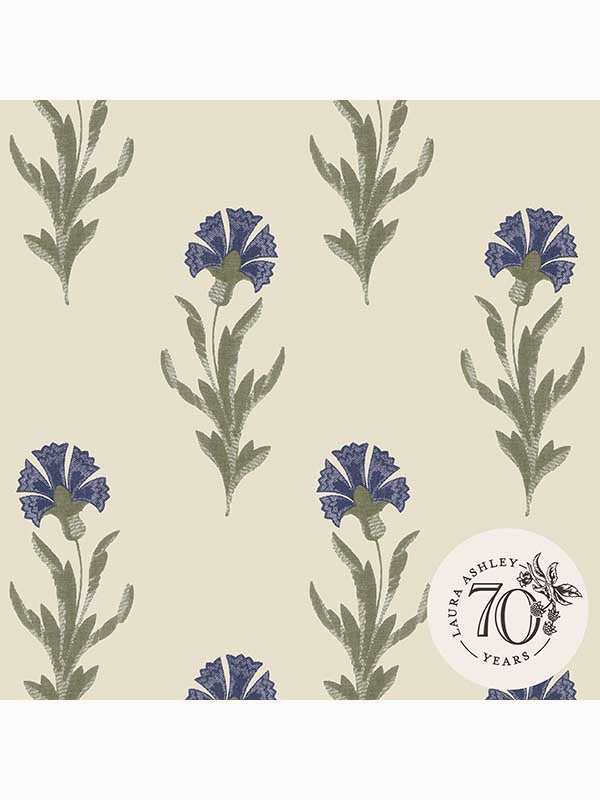 Dandelion wallpaper in dusky seaspray blue color - pattern number 121068 - by Laura Ashley in the Laura Ashley Collection collection
