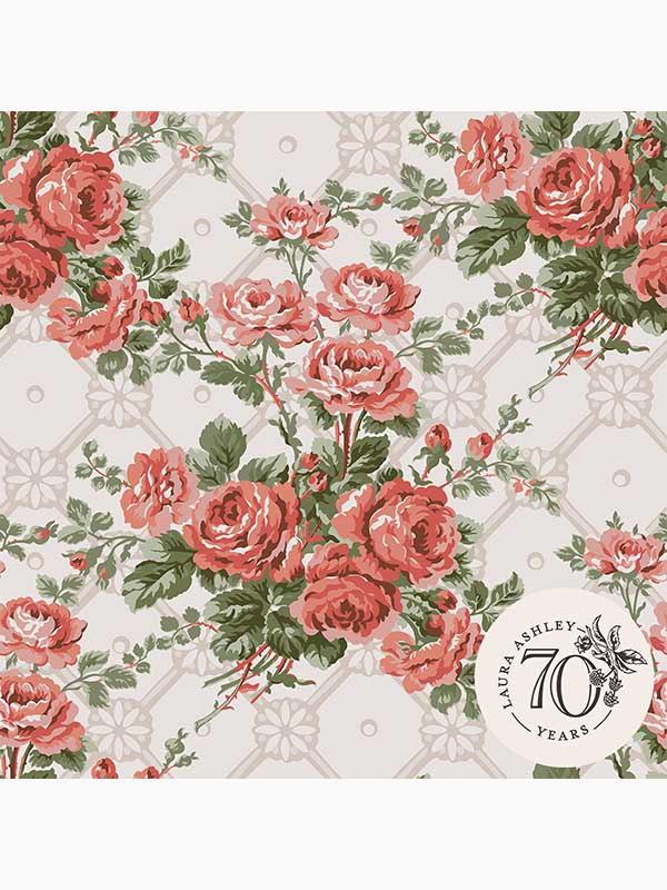 Country Roses fabric in old rose pink color - pattern number 121081 - by Laura Ashley in the Laura Ashley Collection collection