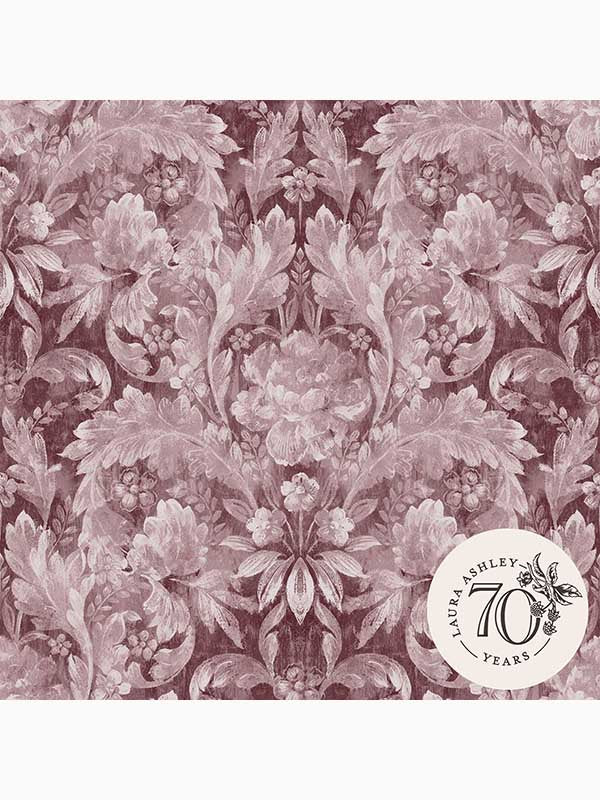 Apolline wallpaper in pale blackberry color - pattern number 121085 - by Laura Ashley in the Laura Ashley Collection collection