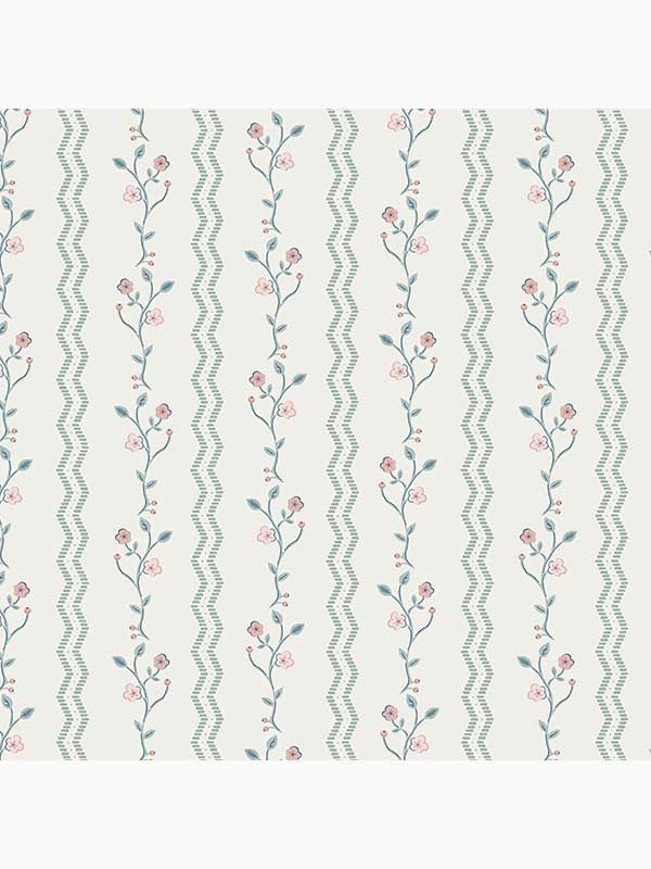Blencow Stripe fabric in dark duck egg blue color - pattern number 122748 - by Laura Ashley in the Laura Ashley Collection collection