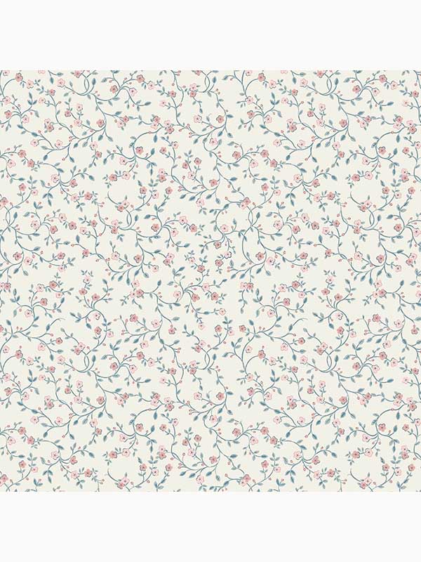 Blencow Sprig wallpaper in dark duck egg blue color - pattern number 122749 - by Laura Ashley in the Laura Ashley Collection collection