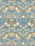 Strawberry Thief fabric in denim color - pattern number W0171/02.CAC.0 - by Clarke and Clarke in the William Morris Wallcovering collection