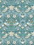 Strawberry Thief fabric in teal color - pattern number W0171/06.CAC.0 - by Clarke and Clarke in the William Morris Wallcovering collection